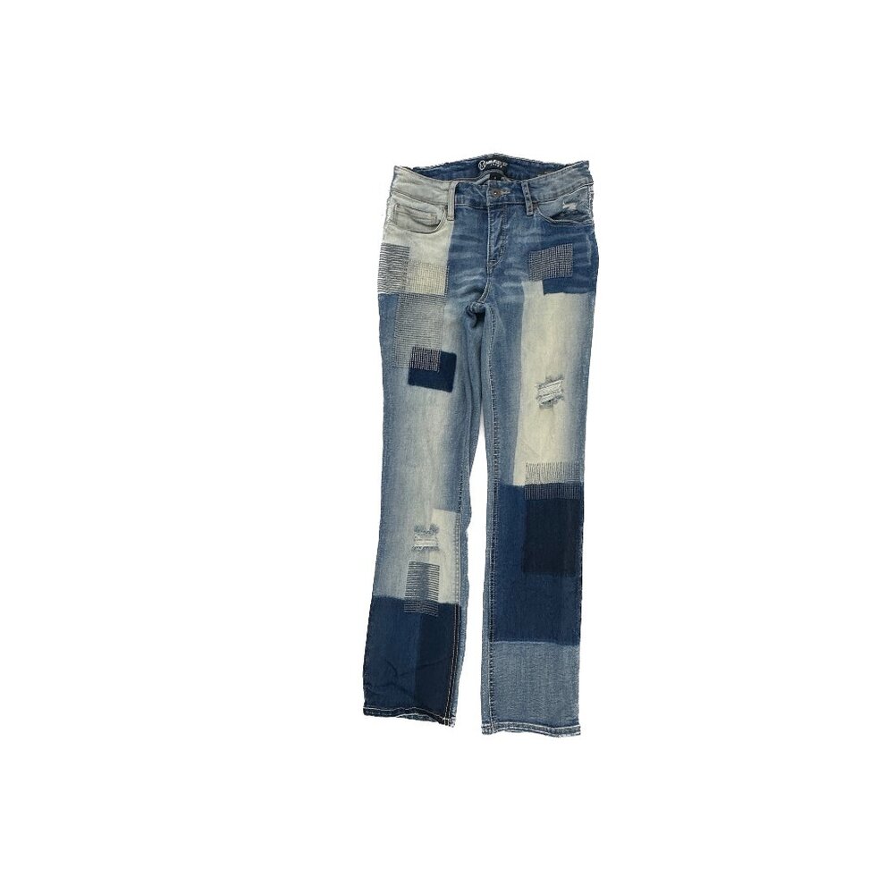 MiracleBody Promise Wide Cuff Crop‎ Women's size 4 Multi Tone Blue Denim Jeans